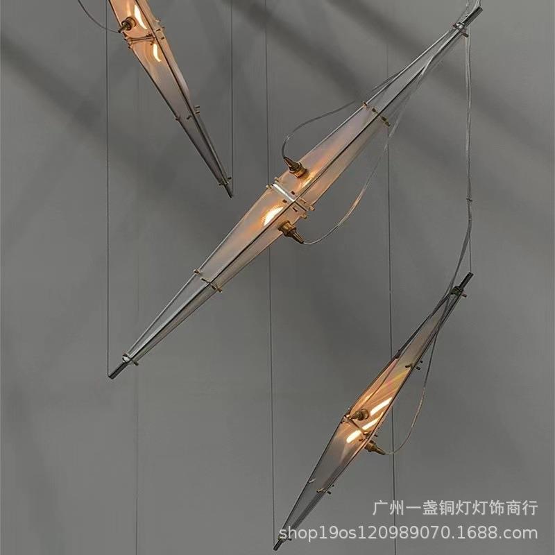 新款设计师简约餐厅吊灯创意店铺餐桌吧台样板房办公室个性长吊灯