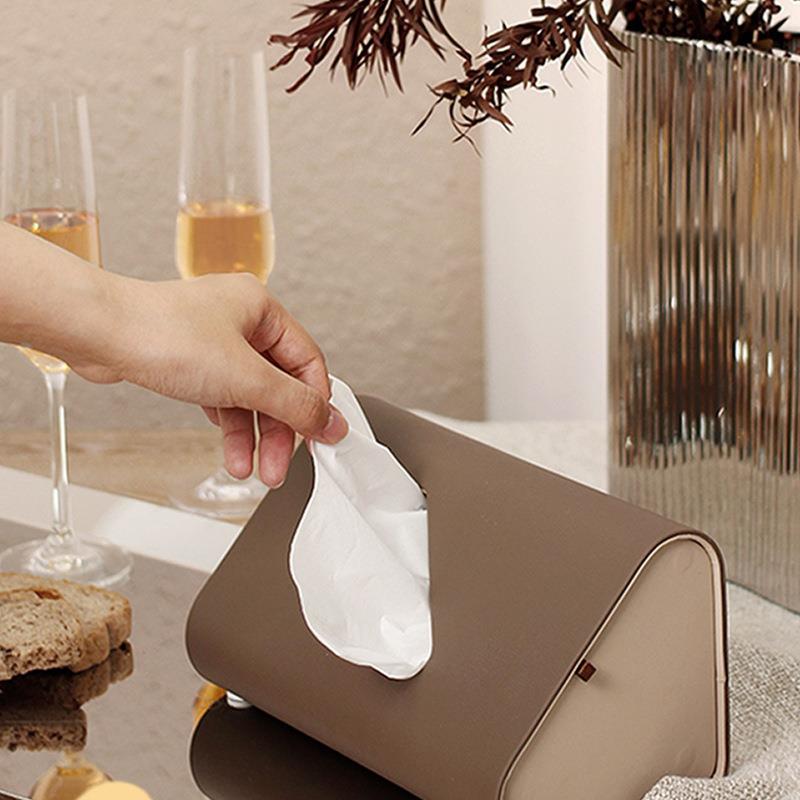 简约现代轻奢高端皮革纸巾盒抽纸盒摆件家居客厅卧室床头柜装饰品