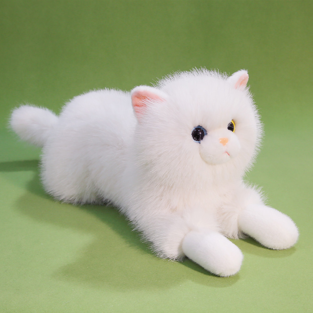 正版仿真猫咪玩偶抱枕白色小猫毛绒玩具公仔安抚娃娃生日礼物女生