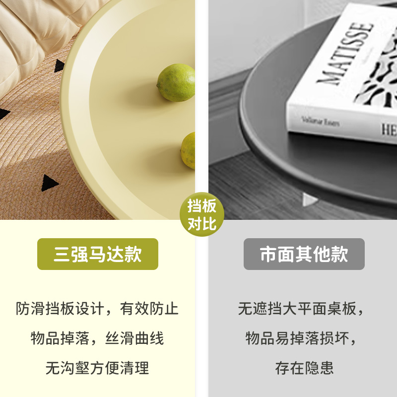 奶油小茶几客厅家用简约铁艺圆桌小边几卧室置物牀头柜阳台小桌子