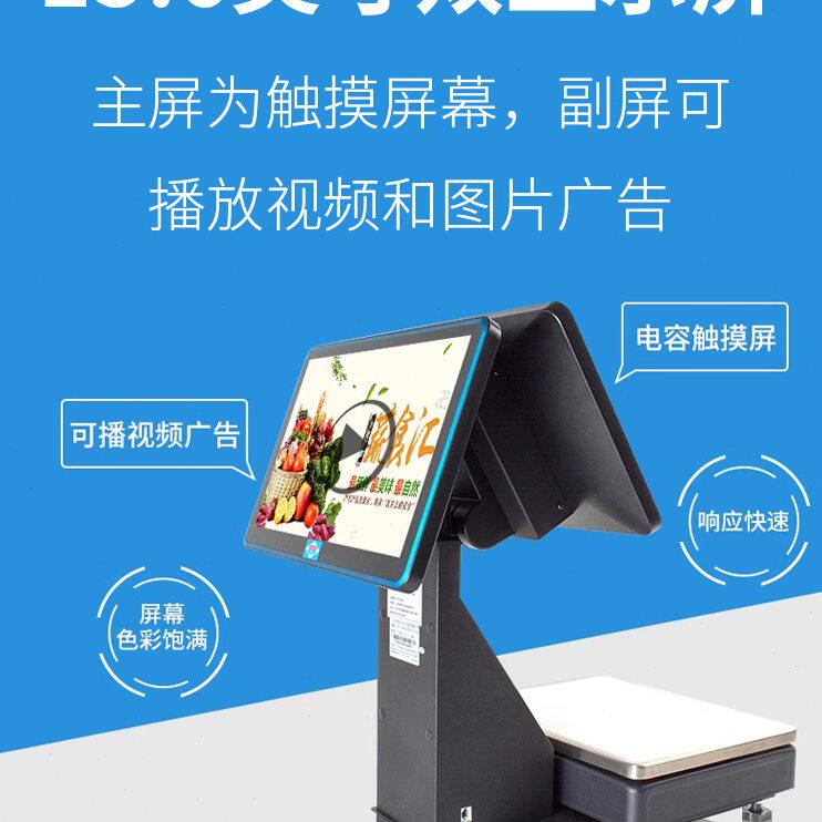 15屏高低生鲜-款计收银一体机称重蔬菜干电容电子PC收银秤可选货