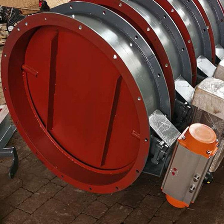 定制圆口碳钢电动风门除尘电动开关型调风阀大口径气动通风蝶阀