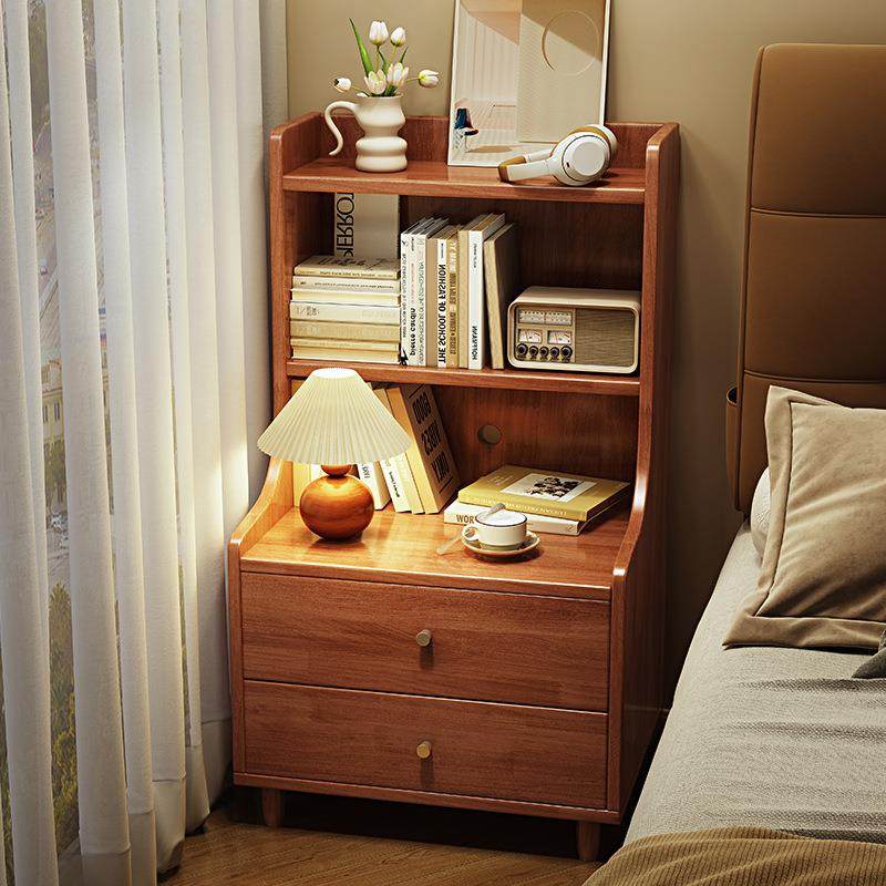 实木床头柜小型床边收纳柜简易置物架客厅沙发边柜现代简约储物柜