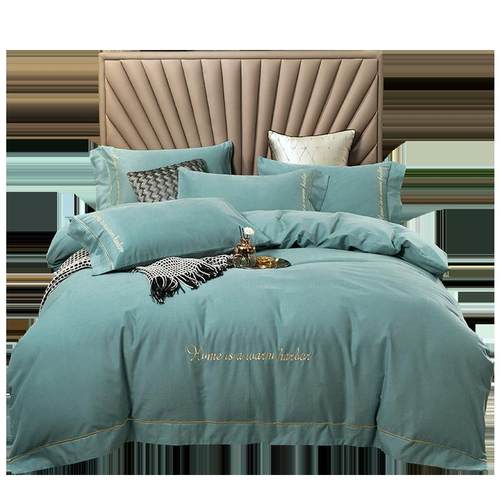 140支秋冬季加厚全棉磨毛四件套纯棉100床单被套轻奢裸睡床上用品