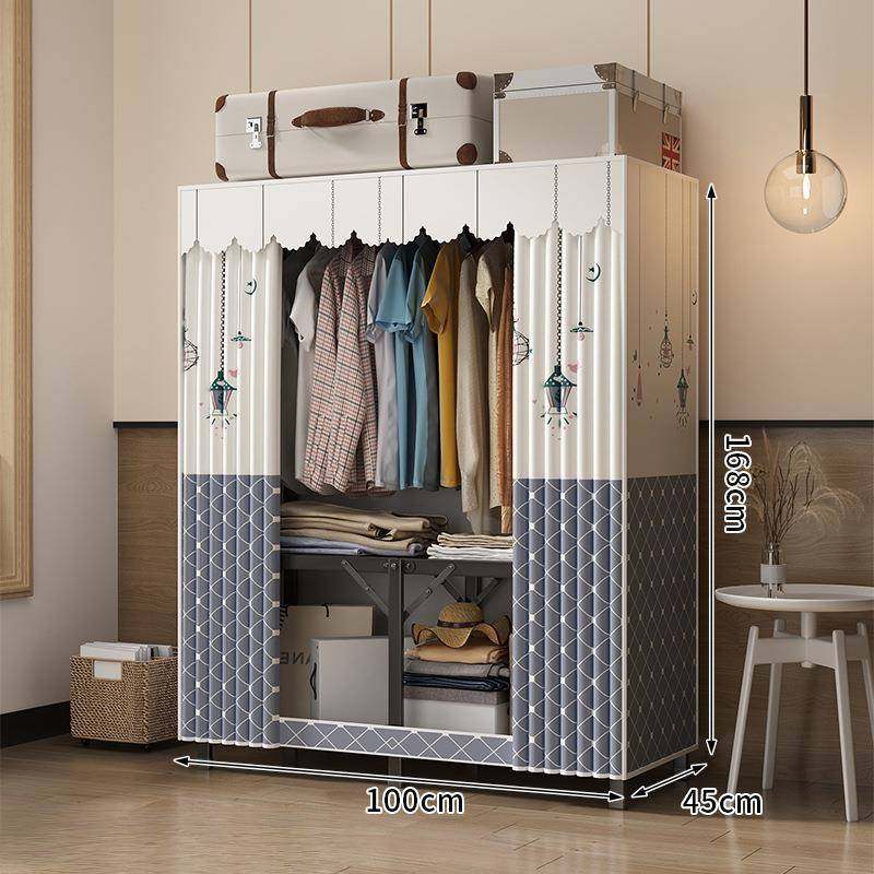 结实钢架简易衣柜家用出租房折叠卧室用耐用免安装全布衣橱小户型,家装灯饰光源,其它灯具灯饰,淘宝优惠券,粉丝福利购,淘宝优惠卷