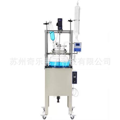 DF-10L/20L/50L/100L中试蒸馏电加热恒温反应器单层玻璃反应釜