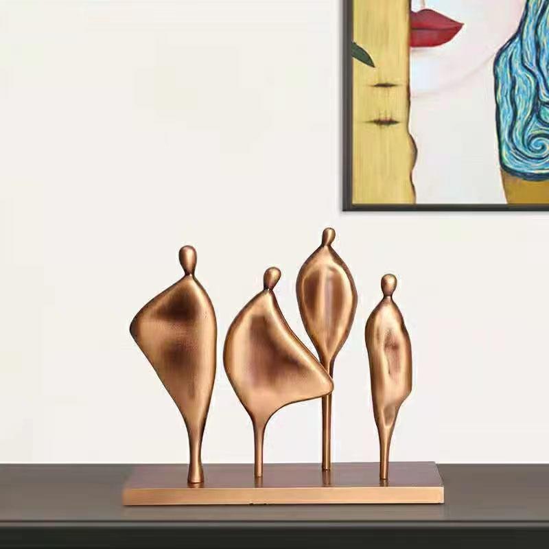 意式极简树脂抽象人物雕塑摆件样板房售楼部客厅电视柜茶几面饰品