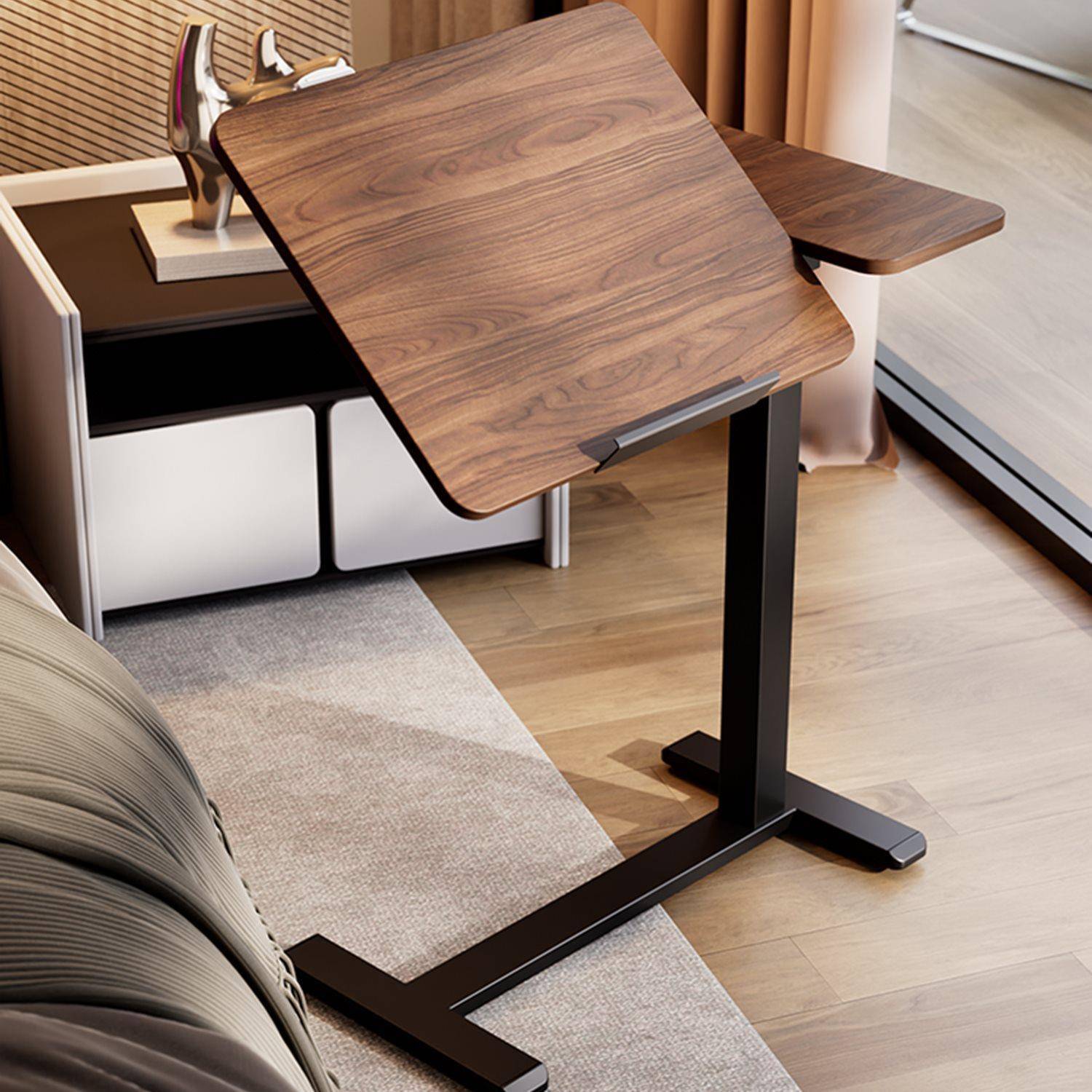 升降电脑桌小型家用办公书桌可移动桌子折叠写字桌简易宿舍床边桌