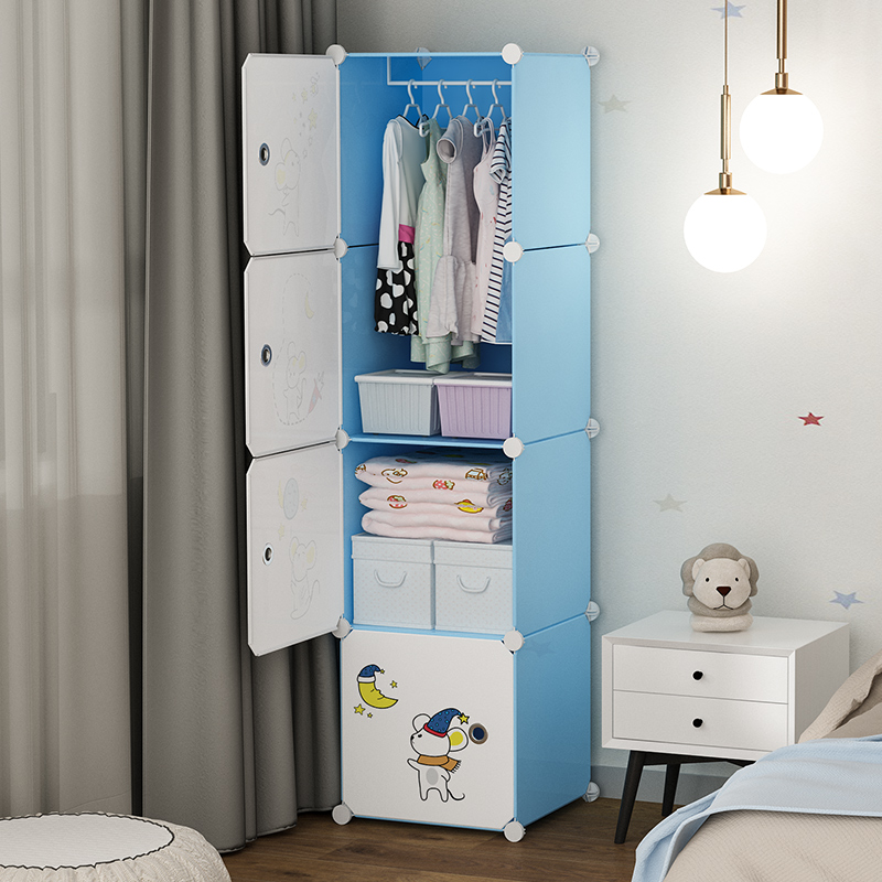 儿童衣柜简易婴儿储物收纳柜子家用卧室出租房小型布衣橱