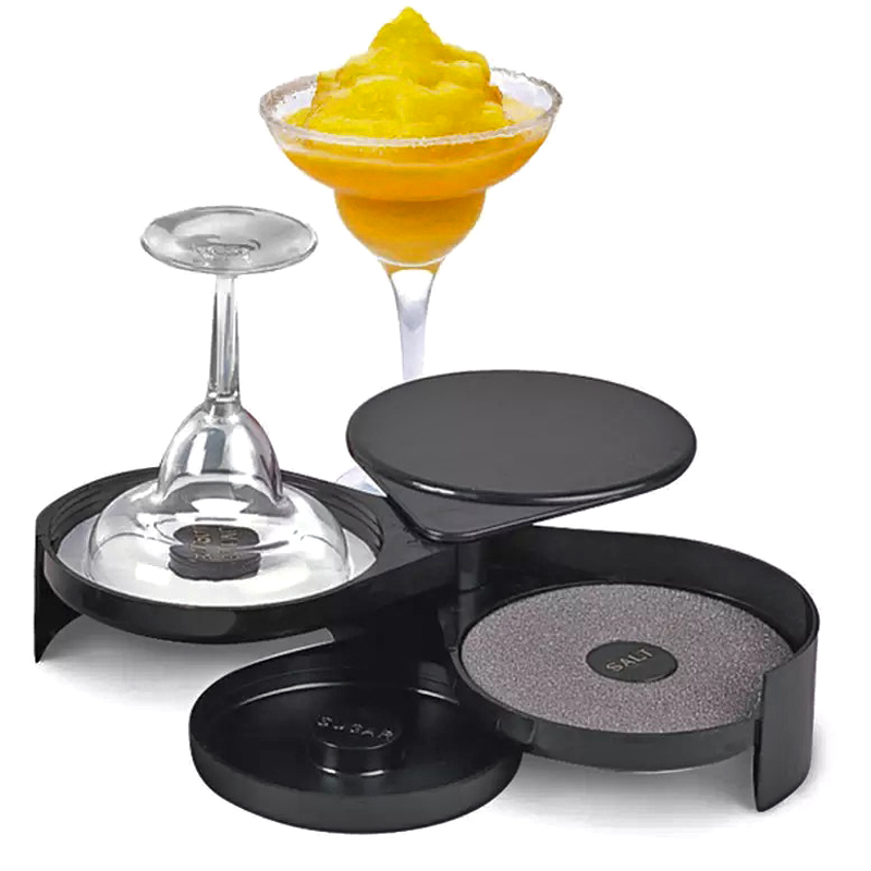 盐边盒 调酒师三层酒杯沾边 糖边盒 玛格丽特调味盒 调酒器