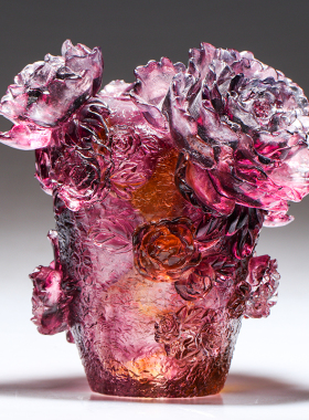 琉璃花瓶餐桌现简约实用送老外礼物中国客厅装饰摆件软装