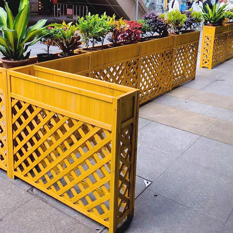 防腐实木花箱种植箱花架木栅栏餐厅隔断围栏花园屏风墙花盆架庭院