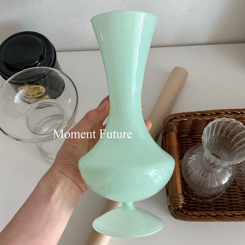 oen Fuu玻璃花瓶绿玉装饰品摆件水培花瓶简约ns细劲瓶复古,家居饰品,花瓶,淘宝优惠券,粉丝福利购,淘宝优惠卷