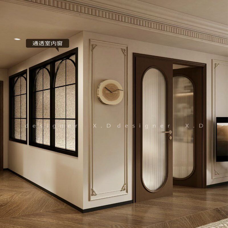 法式复古极窄推拉门动折叠PP门浴室装饰窗森系木纹定制,全屋定制,卫生间门/厕所门,淘宝优惠券,粉丝福利购,淘宝优惠卷