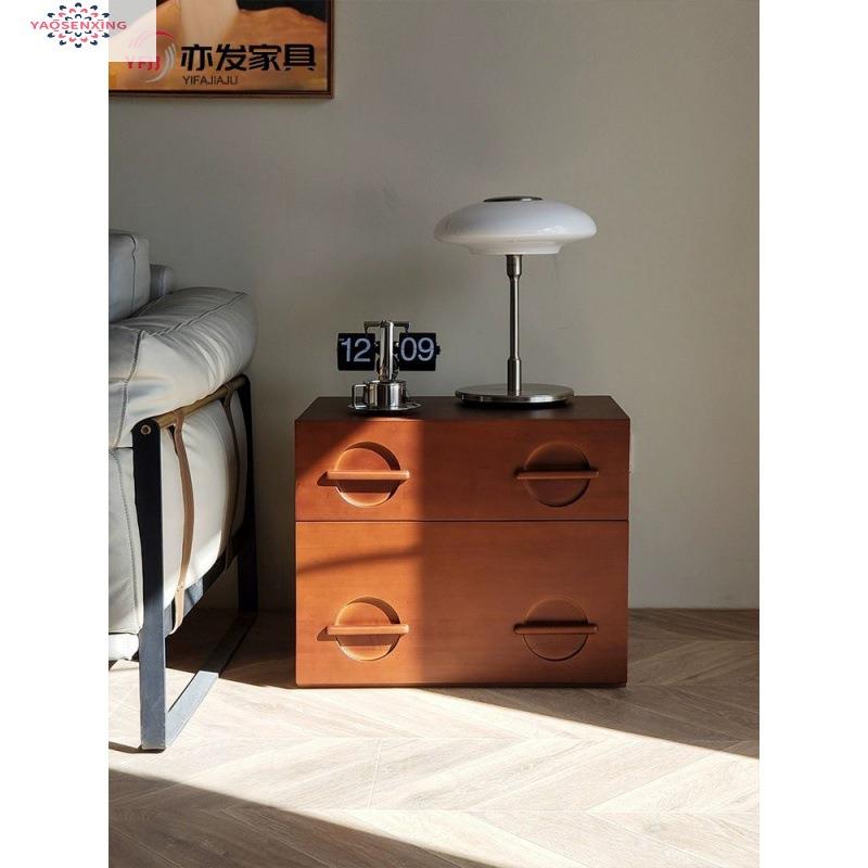 北欧斗柜实木抽屉柜卧室储物复古收纳柜床头柜客厅靠墙家用床边柜