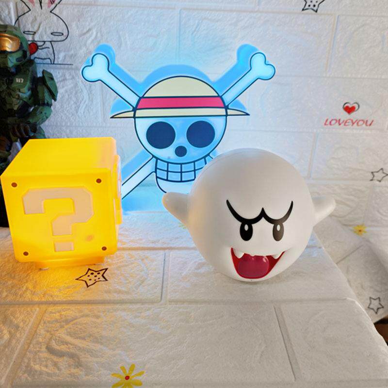 带帽骷髅表情变色灯三档位调节变色声控小夜灯游戏氛围小台灯