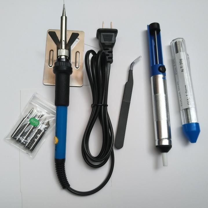 220V电烙铁套装工具盒恒温电烙铁工具包工具箱烙铁工具套装