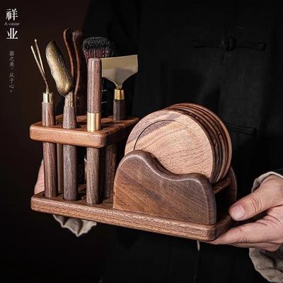 高档胡桃木工夫茶茶具套装茶道六君子茶台工具配件泡茶用品大全
