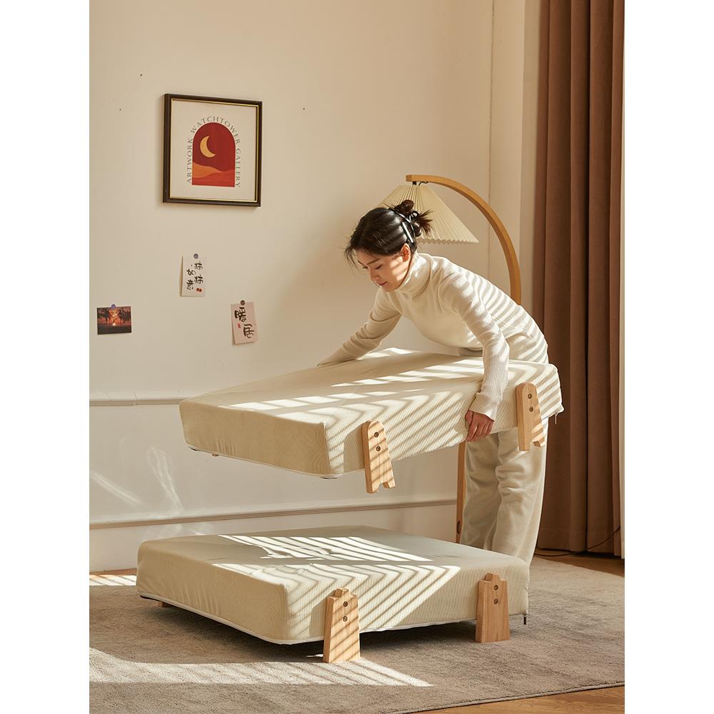 fc懒人沙发可躺可睡折叠沙发床榻榻米豆腐块人类狗窝单人躺椅午休