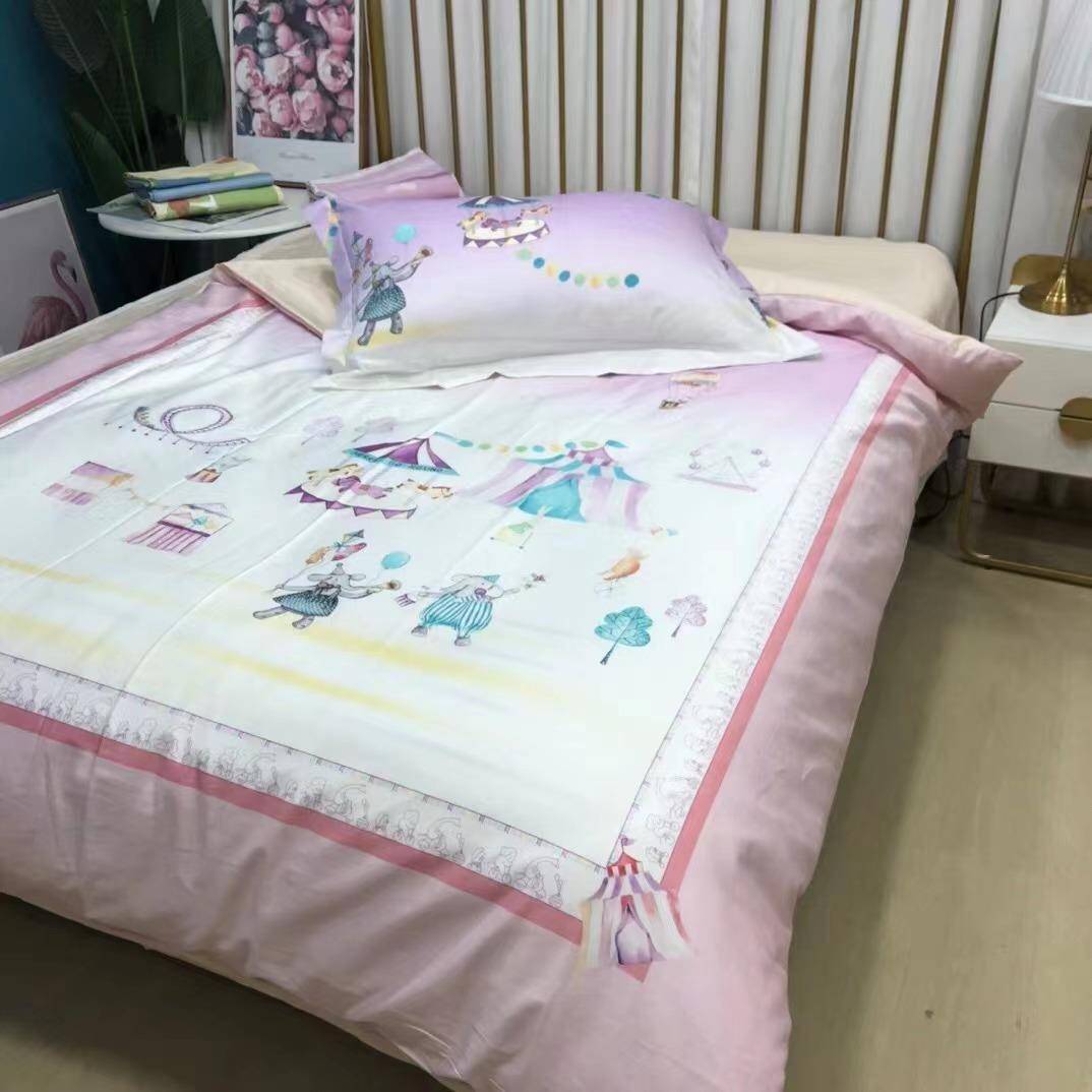 某棉时代全棉纯棉贡缎数码印花单人被套枕套床单三件套