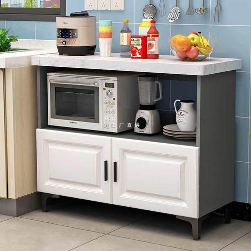 大理石餐边柜家用微波炉置物柜茶水收纳柜碗柜橱柜厨房中岛料