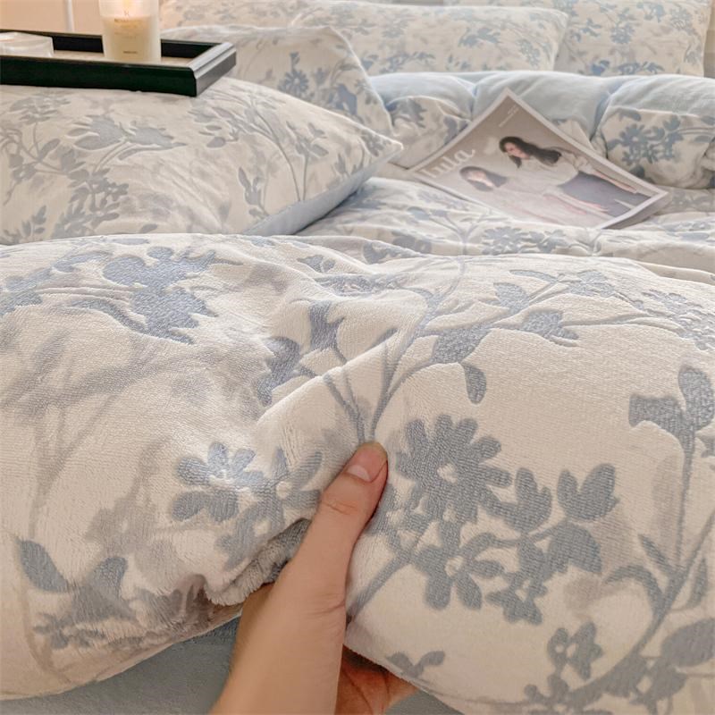 冬季A类加厚裸睡保暖被罩套双面加绒床单床品