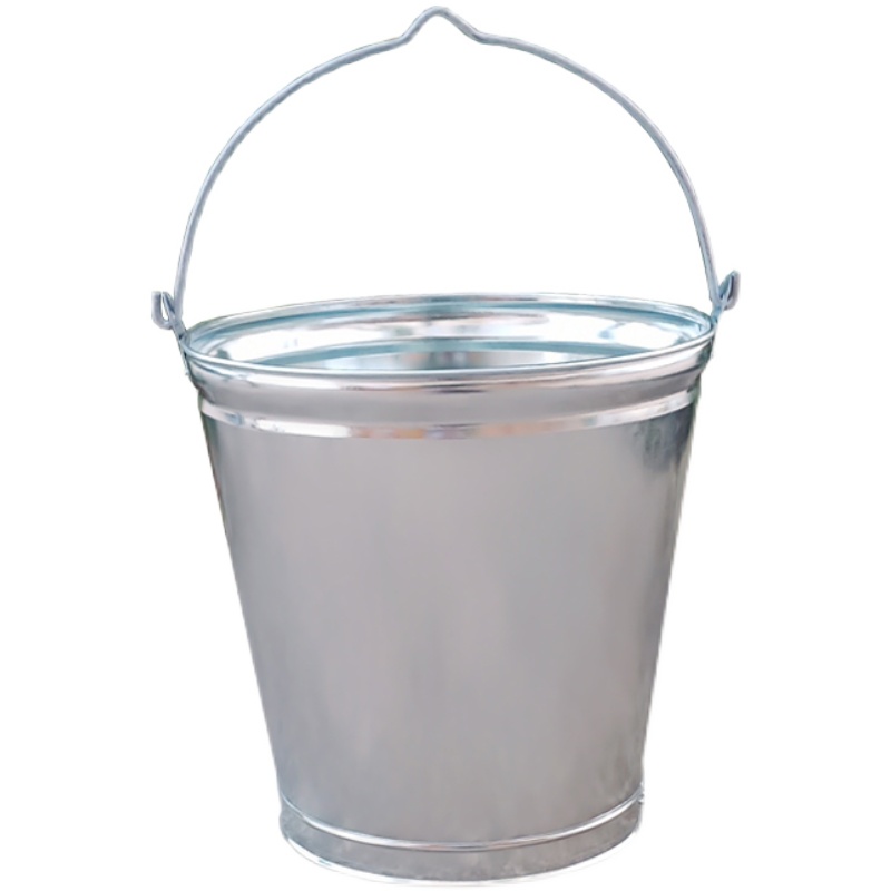 家用挑水桶打水桶圆形加厚提水桶大号浇水桶园艺桶装水手工铁皮桶