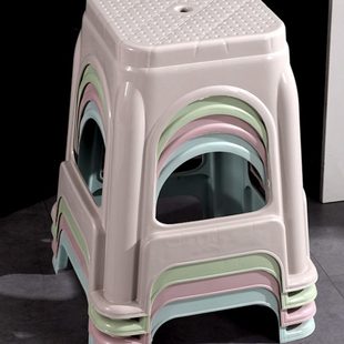 叠凳用胶凳备可高凳子登椅子餐厅板凳家用加厚餐桌塑料凳子放客厅