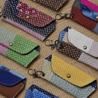 钟声刺绣 创意手工缝制女学生墨镜眼镜盒子简约