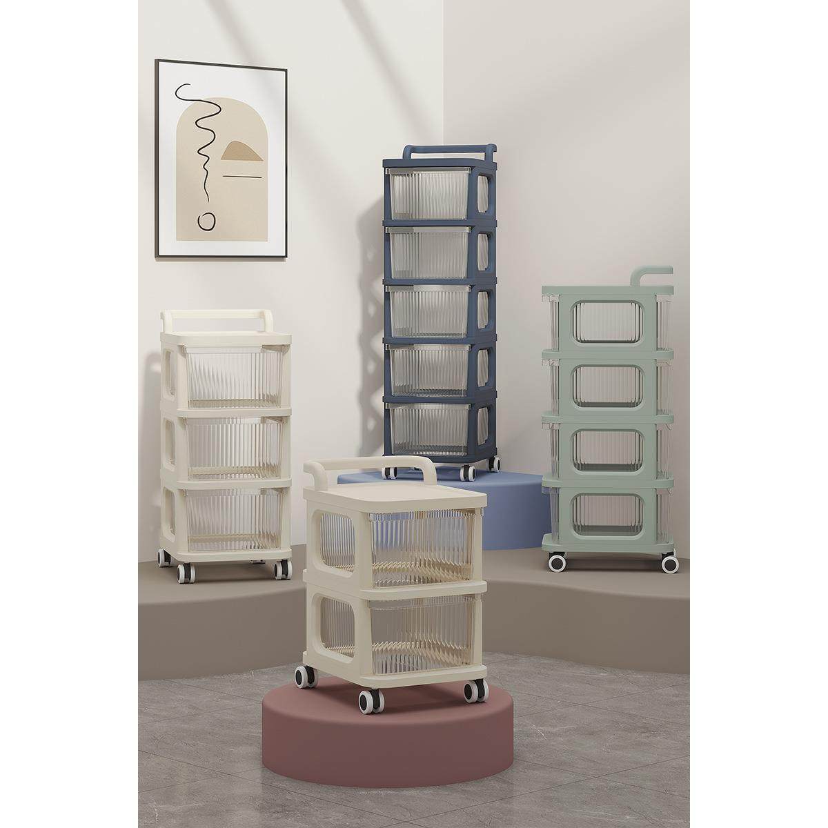 新款 pp带滑轮手推车置物架多功能层架移动式杂物多层收纳柜,3C数码配件,USB灯,淘宝优惠券,粉丝福利购,淘宝优惠卷