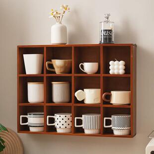 12宫格杯子收纳柜杂货木格子桌面置物架日式储物盒简约墙面收纳柜