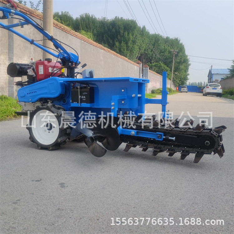 合金链条开沟机履带式挖沟机 双链条电缆挖沟埋管用开槽机