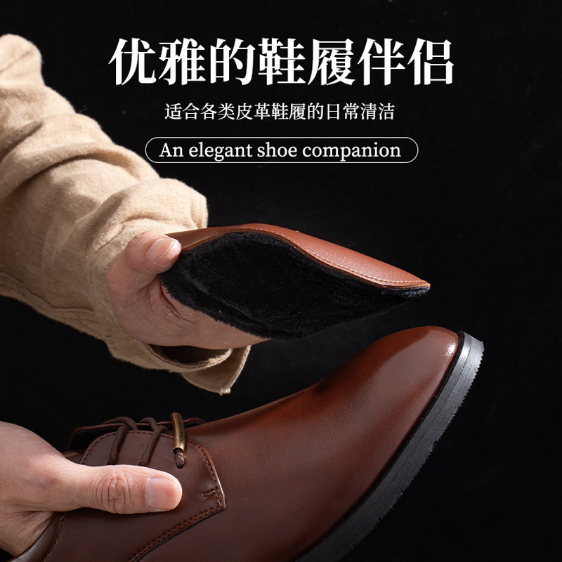 绒毛抛光擦鞋手套PVC仿羊毛绒