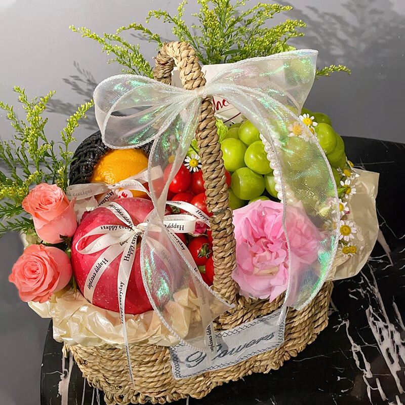 鲜花速递水果鲜花礼盒水果花篮榴莲花篮生日鲜花全国同城配送礼物