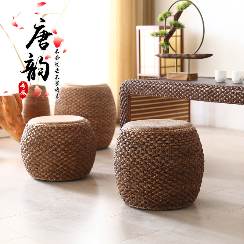 藤编榻榻米茶几坐墩矮凳田园换鞋凳沙发凳客厅卧室简约小茶凳