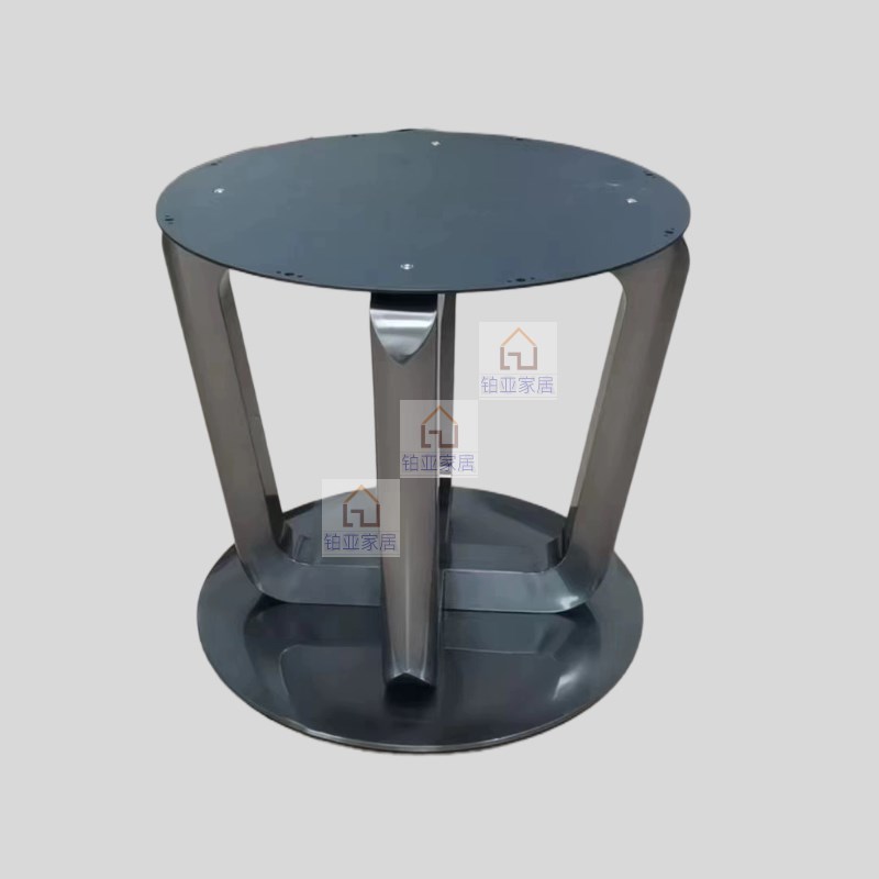 奢石餐桌支架桌脚圆餐桌底座圆台脚架桌子腿镜面桌架子轻奢