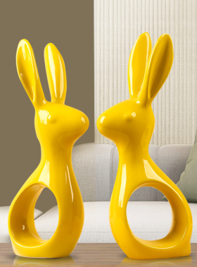 兔子摆件现简约风格创意家居厅电视卧室小摆设装饰品