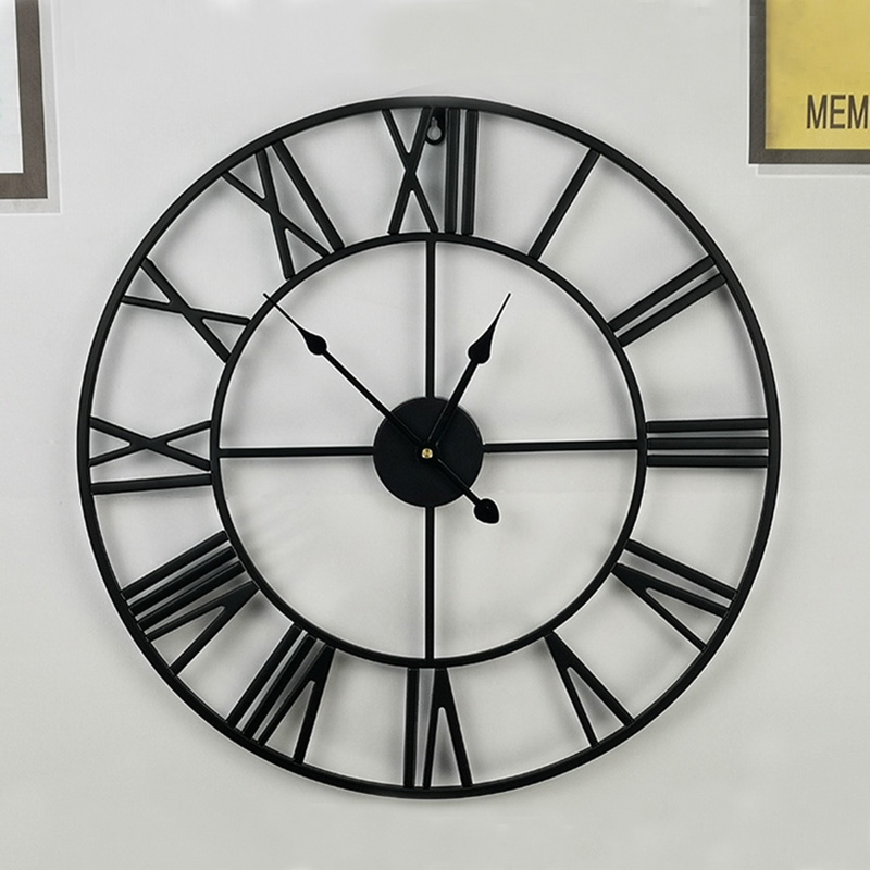 简约铁艺复古挂钟现个性创意金属时钟轻奢客厅装饰钟表