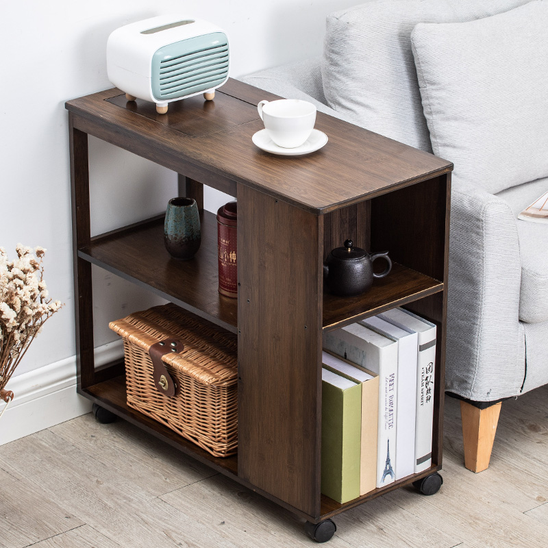 可移动沙发边柜带轮小茶几边几角几客厅侧边夹缝储物柜床头小桌子