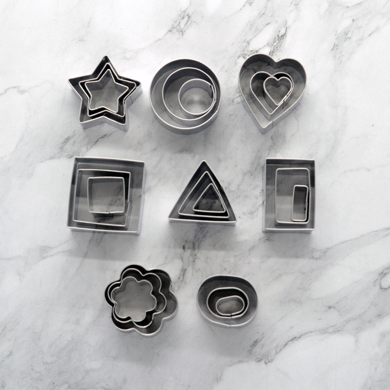 件套饼干模具 圆形椭圆菱形翻糖蔬果压花切模 烘焙工具