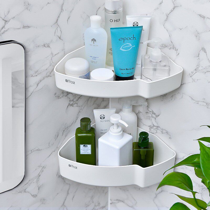 厕所三角架塑料收纳盒台卫生间浴室墙上转角壁挂