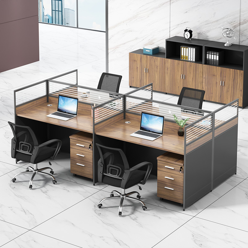 职员办公桌6人工位屏风隔断办公桌椅组合简约现卡座
