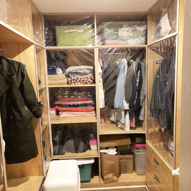 衣帽间防尘帘开放式衣柜帘子透明环保书柜定做磁性