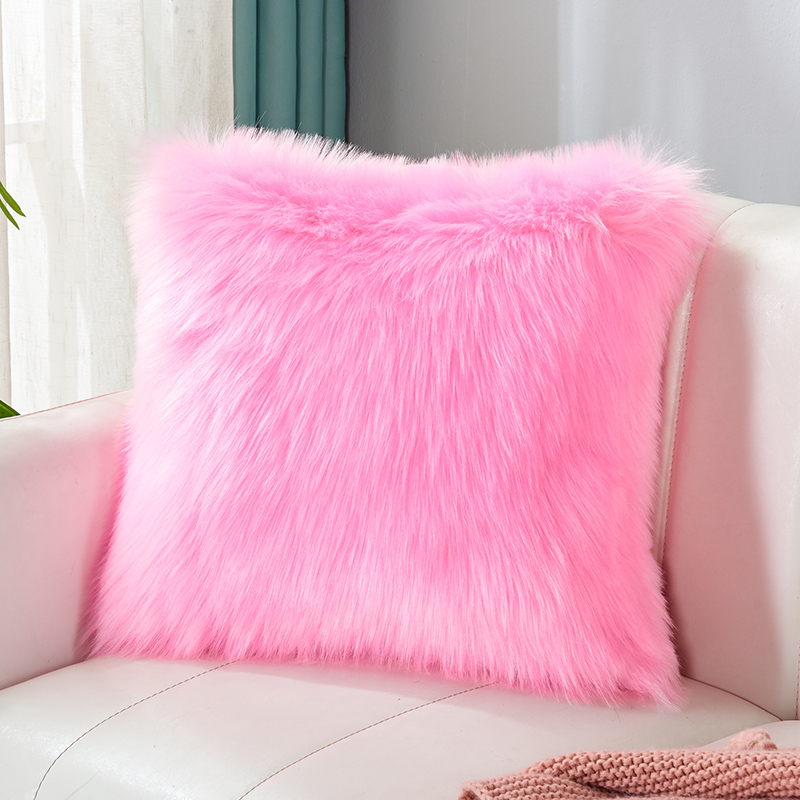 ns风毛绒抱枕双面粉红色可爱女生儿童汽车飘窗创意沙发靠垫