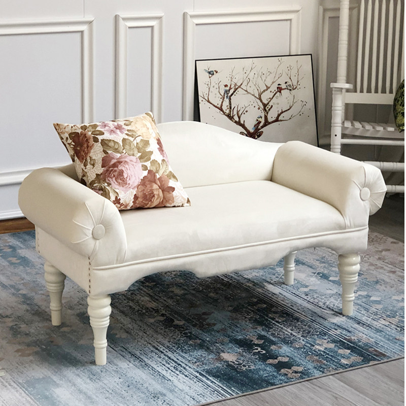 欧式简约卧室床前床边床尾凳门口穿鞋软换鞋凳带靠背时尚沙发凳