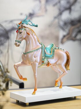 高档黄铜马到成功招财摆件轻奢客厅玄关桌面装饰品乔迁礼品