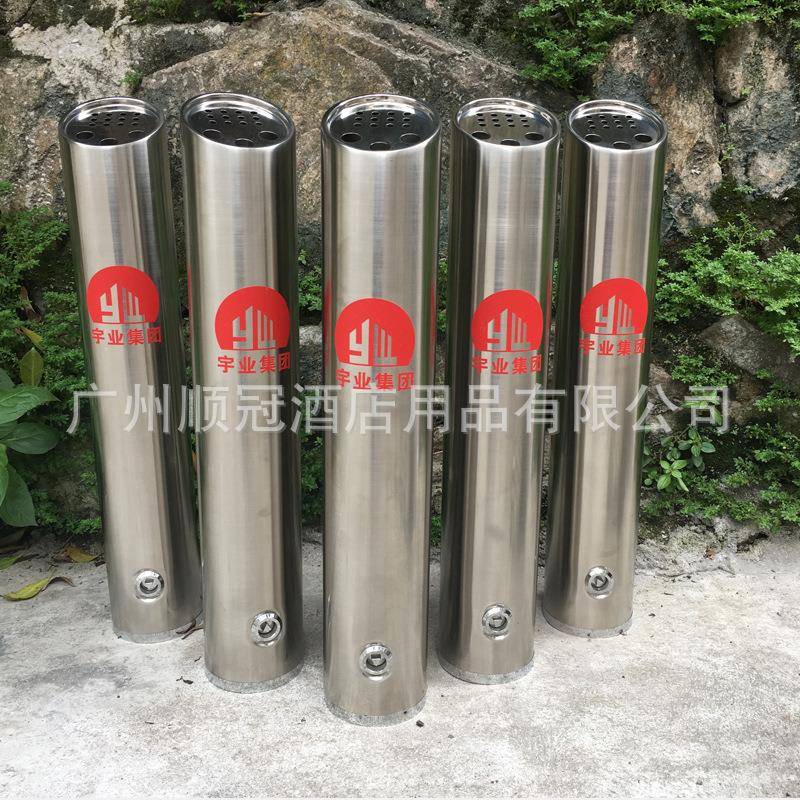 壁挂式烟灰柱不锈钢烟蒂柱圆管方管挂墙式烟灰收集器悬挂式灭烟柱