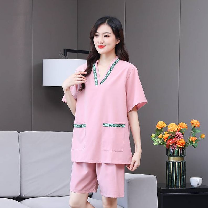 情侣汗蒸服女浴'家居睡衣足浴衣大码服疗按摩店男款麻洗浴桑拿贡