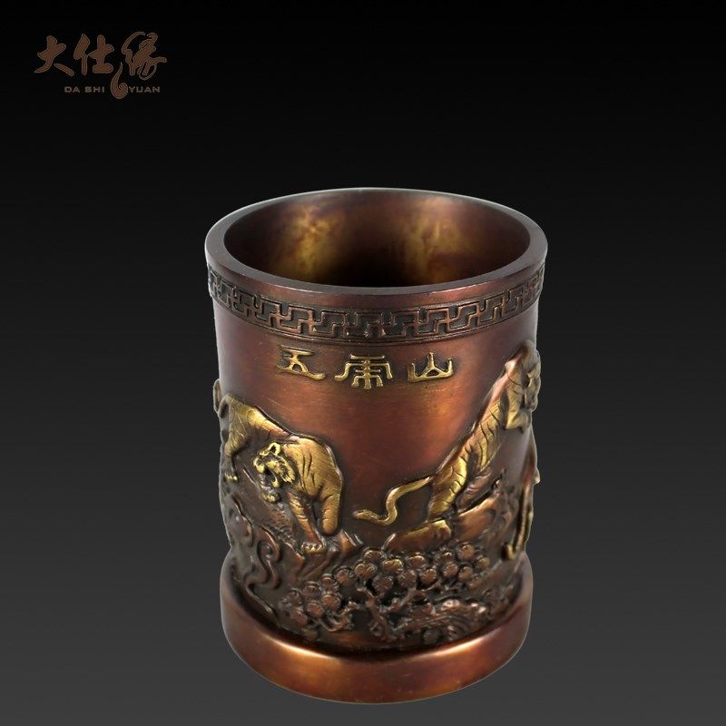 大仕缘 铜笔筒摆件商务送老师礼品 书房学习用品五虎笔筒,家居饰品,装饰摆件,淘宝优惠券,粉丝福利购,淘宝优惠卷