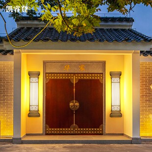 别墅大门壁灯户外入户门口前两侧柱子庭院防水新中式太阳能